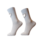 جوراب بوژ|طرح قلب نگین دار طوسی