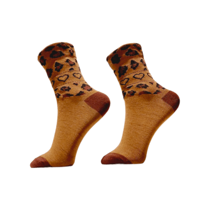 جوراب بوژ|طرح مچ پلنگی اخرایی