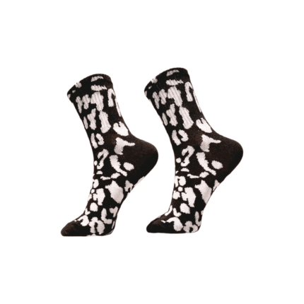 جوراب بوژ|طرح پلنگی سفید مشکی