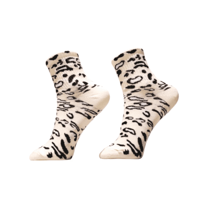 جوراب بوژ|طرح پلنگی سفید